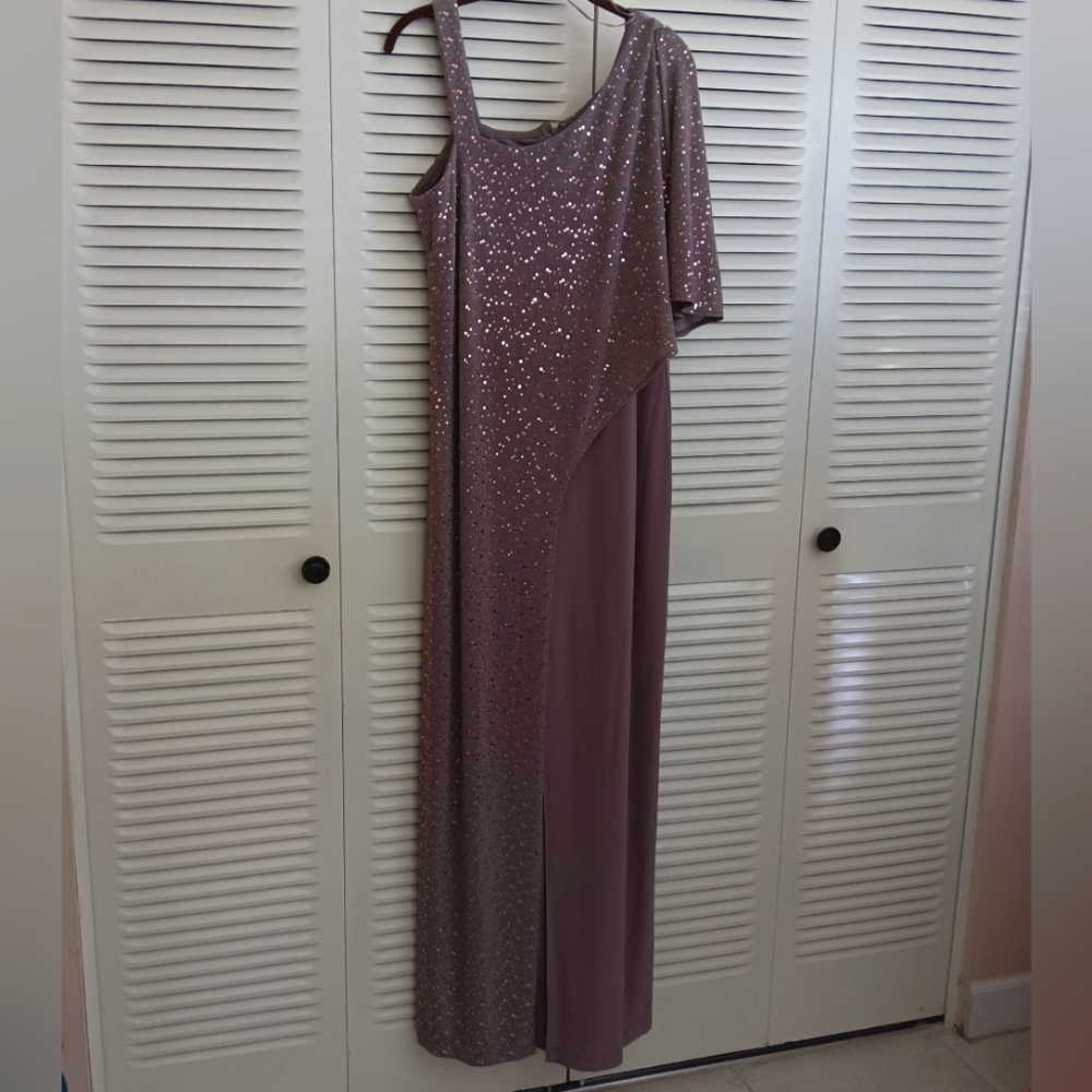 Elegant Lilac and Silver Jumpsuit, Size 16